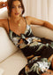 black floral boho dress